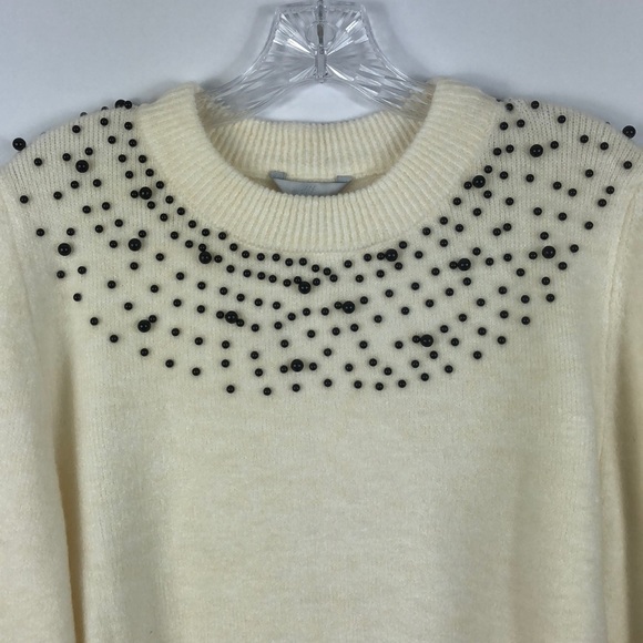 H&M | Cream Sweater With Black Embellishments - Picture 2 of 6